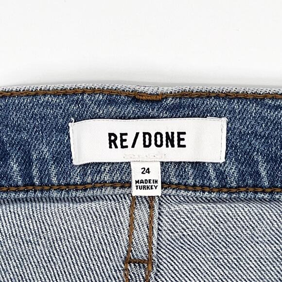RE/DONE 70s High Rise Stove Pipe Jeans Women’s 24 Light Stone Wash - Picture 3 of 6